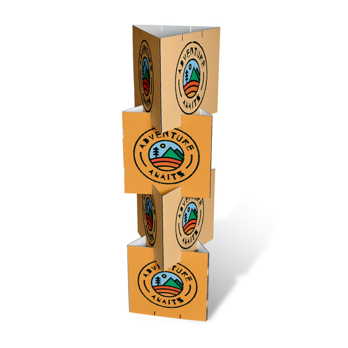 Totem Modulare in Cartone - Green - Altezza 130 cm - Microonda Spessore 1,35 mm -, in 24/48 ore | Stampa e Stampe