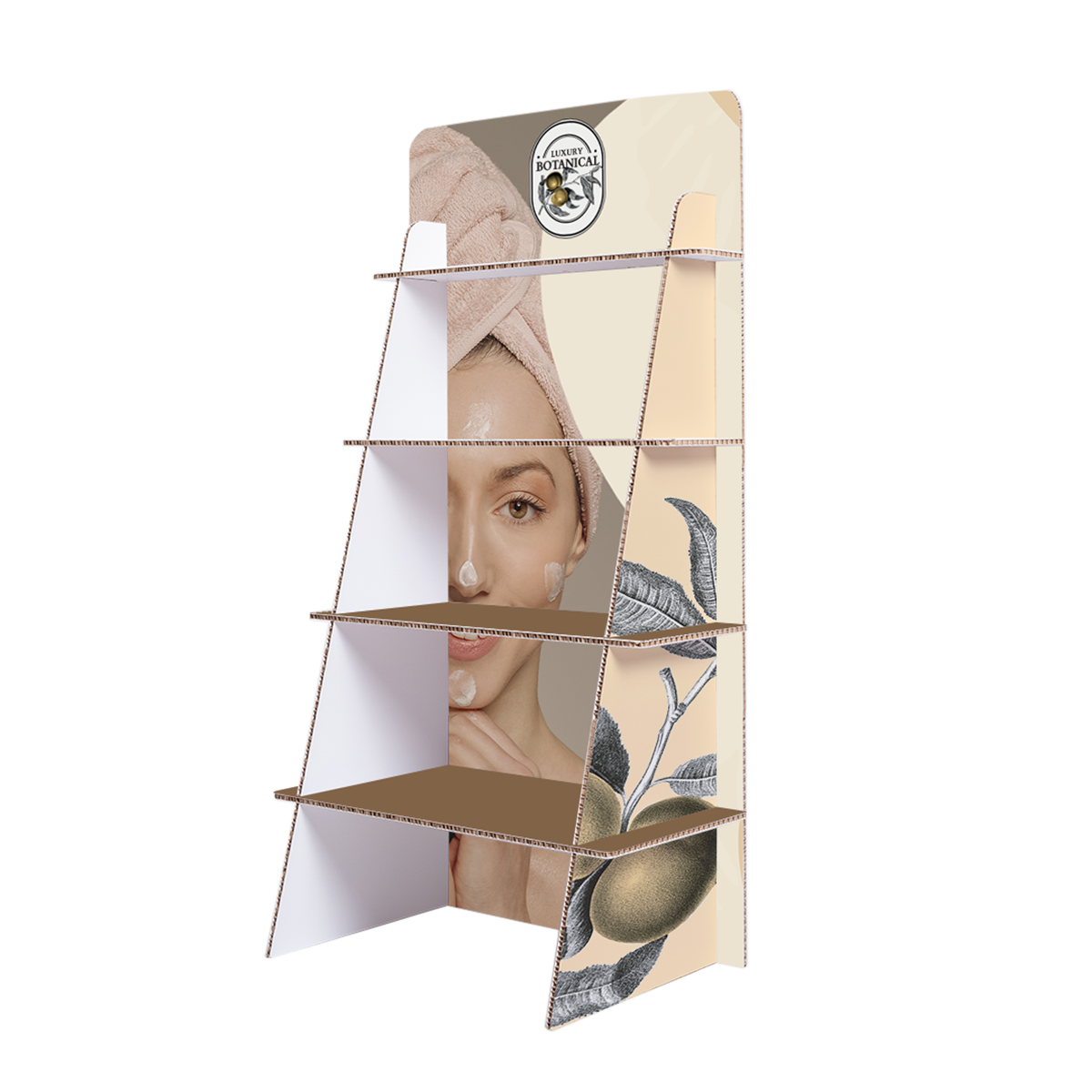 Espositore a Ripiani Dispensa Small - Scaffale in Cartone Alveolare 10 mm - L45 H125 P50 cm - Stampa Personalizzata, in 24/48 ore | Stampa e Stampe