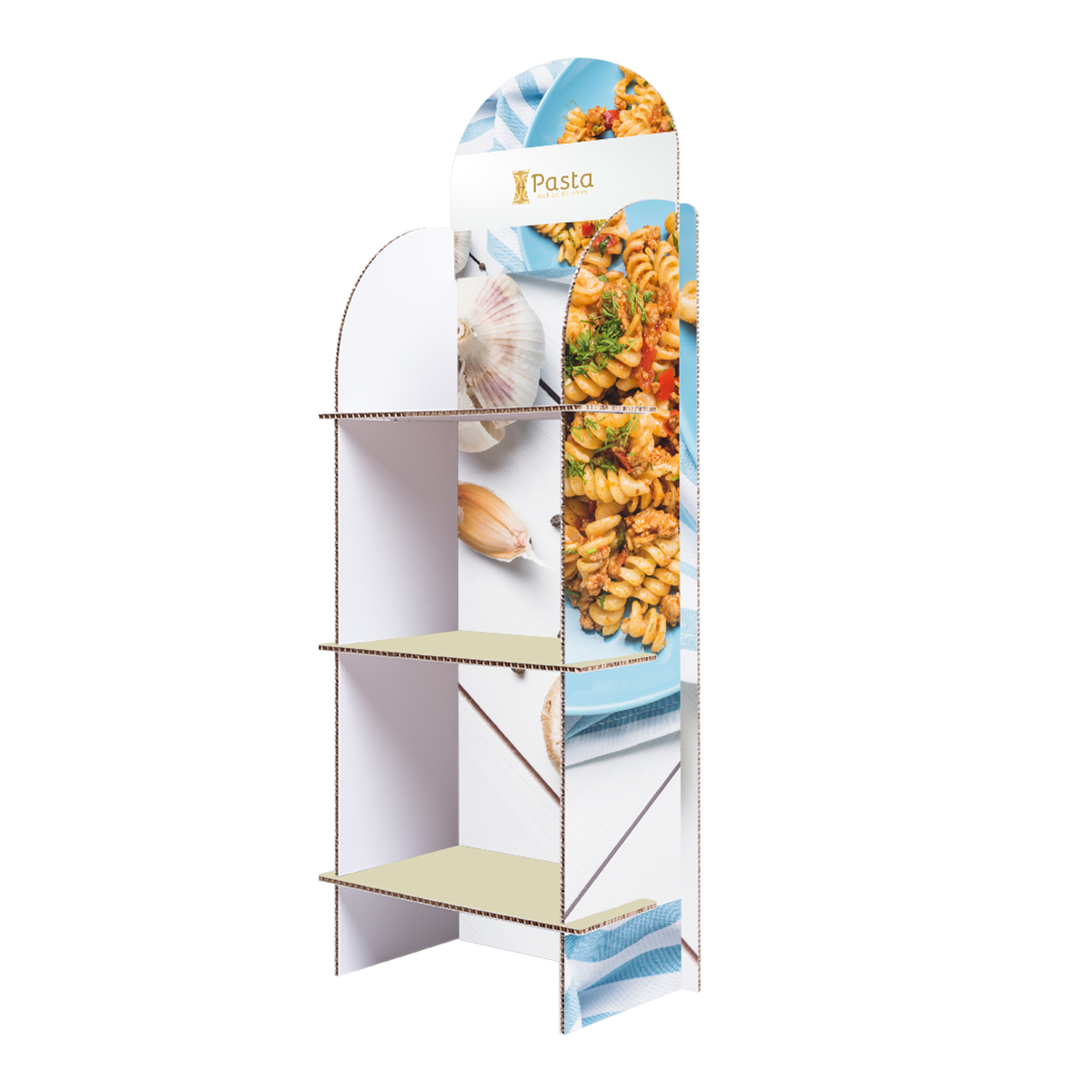 Espositore a Ripiani Campanile - Scaffale in Cartone Alveolare 10 mm - L60 H168 P40 cm - Stampa Personalizzata, in 24/48 ore | Stampa e Stampe