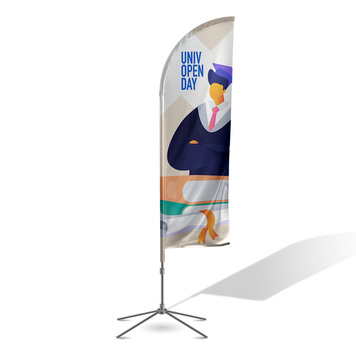 Bandiera a Vela Personalizzata - Altezza totale 300 cm Grafica 50x250 cm, in 24/48 ore | Stampa e Stampe